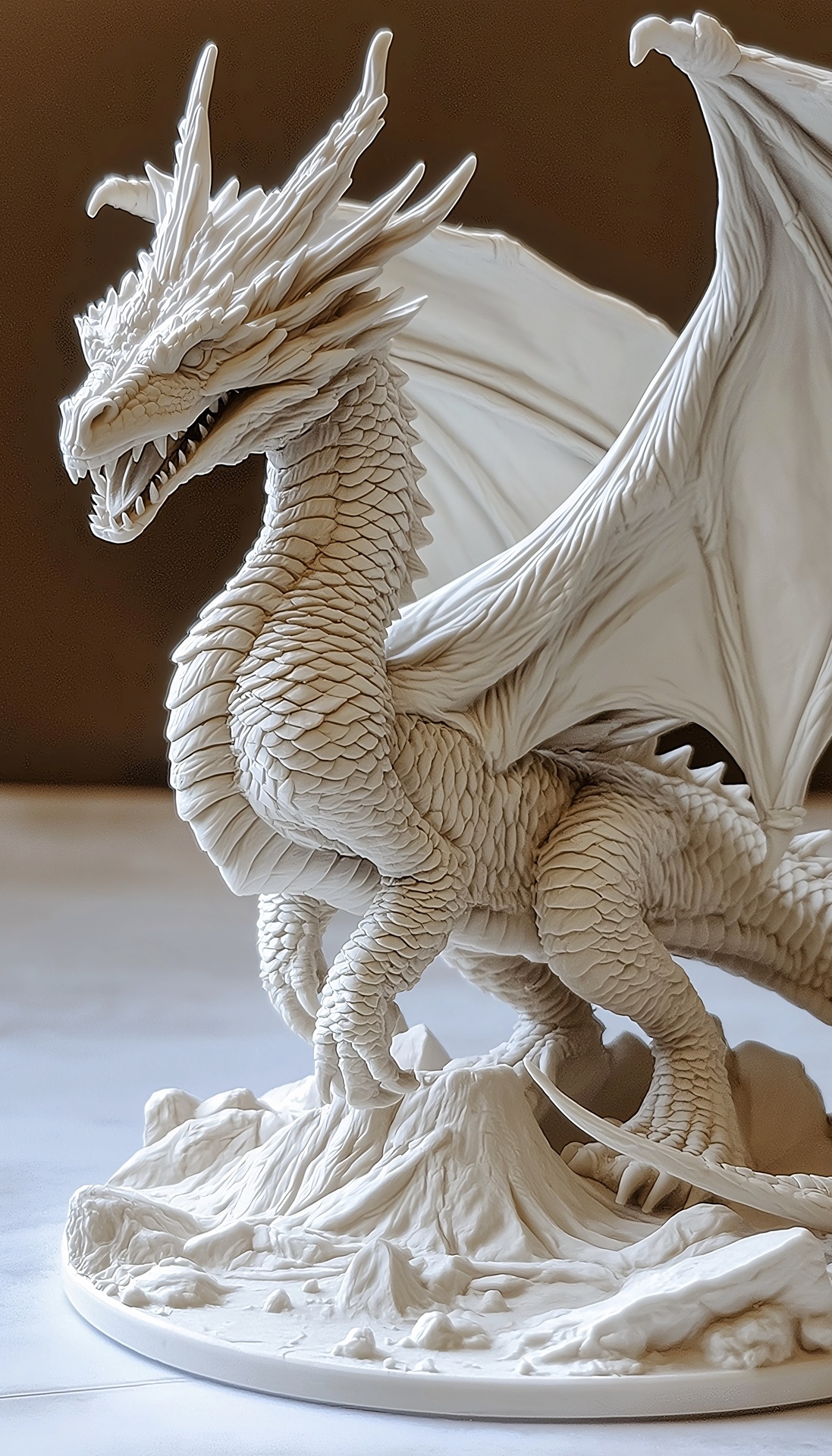 Majestic White Dragon Miniature Majestic White Dragon Miniature