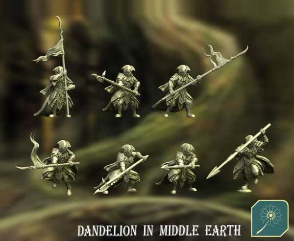 Elven Royal Guard Pikeman and Bannerman