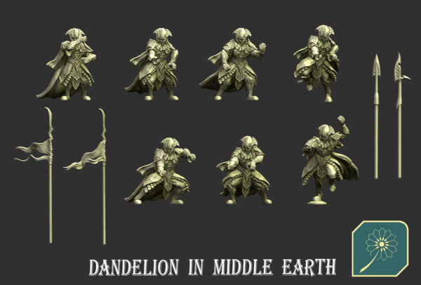 Elven Royal Guard Pikeman and Bannerman - obrazek 2